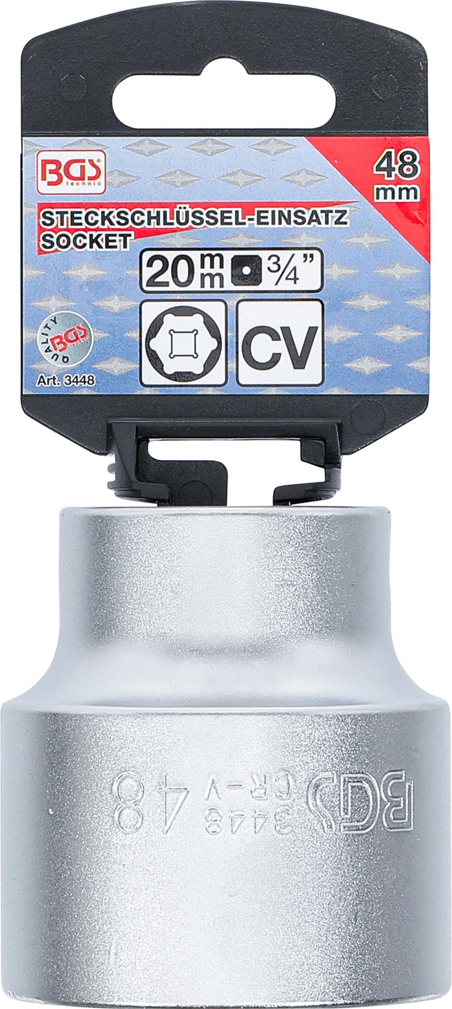 SOCKET, HEXAGON | 20 MM (3/4") DRIVE | 48 MM (3448)