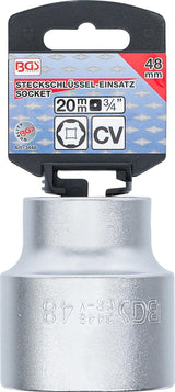 SOCKET, HEXAGON | 20 MM (3/4") DRIVE | 48 MM (3448)