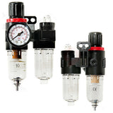 AIR FILTER / OIL BLOCK WITH PRESSURE REGULATOR AND PRESSURE GAUGE | 1/4" (LG-08)