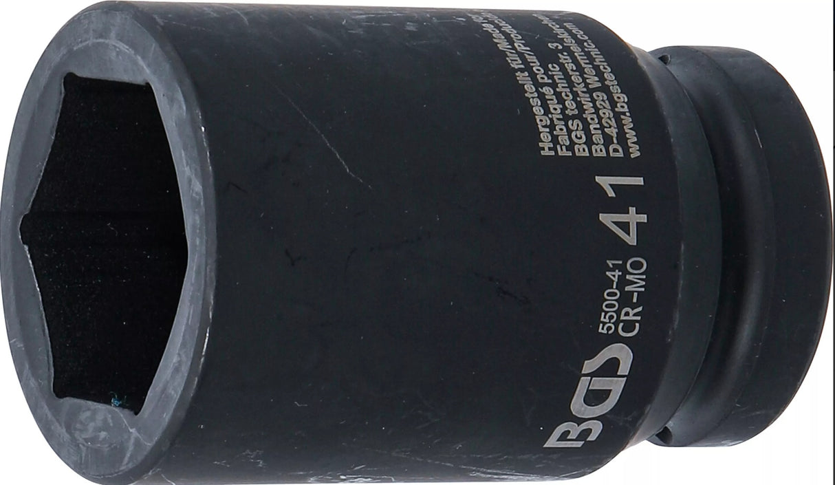 IMPACT SOCKET HEXAGON, DEEP | 25 MM (1") DRIVE | 41 MM (5500-41)