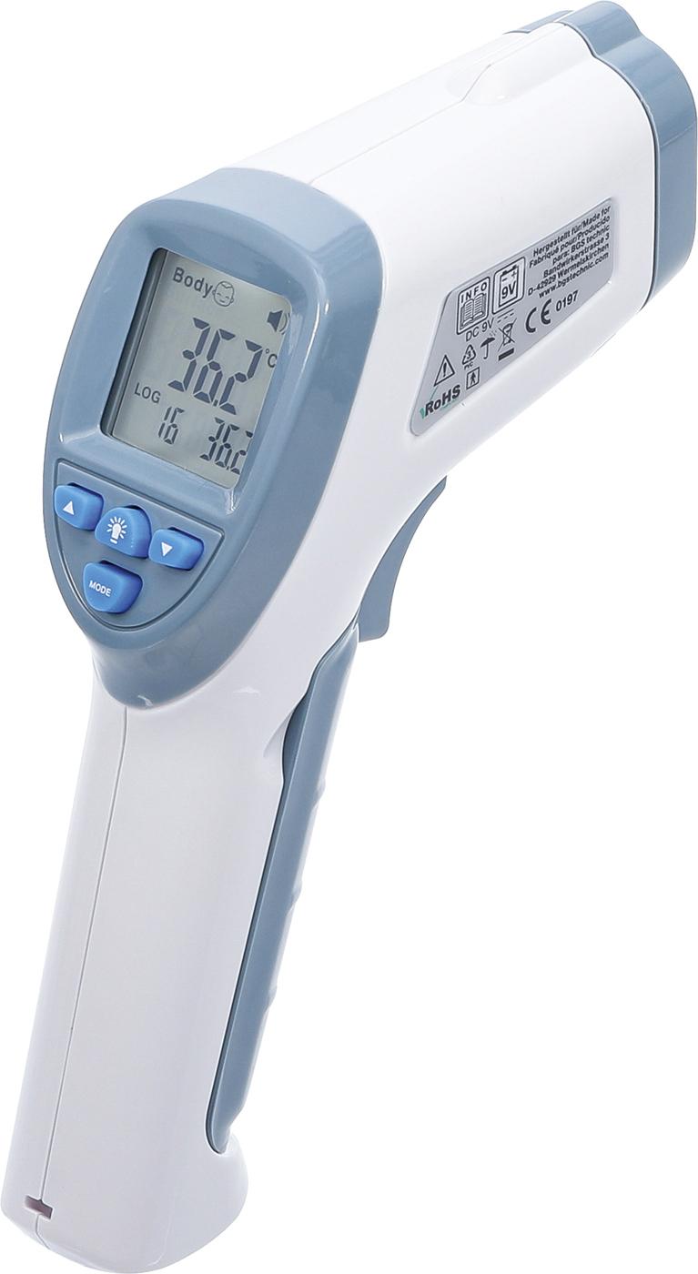 FOREHEAD THERMOMETER | CONTACTLESS, INFRARED | FOR PEOPLE + OBJECT MEASUREMENT | 0 - 100° (6007)