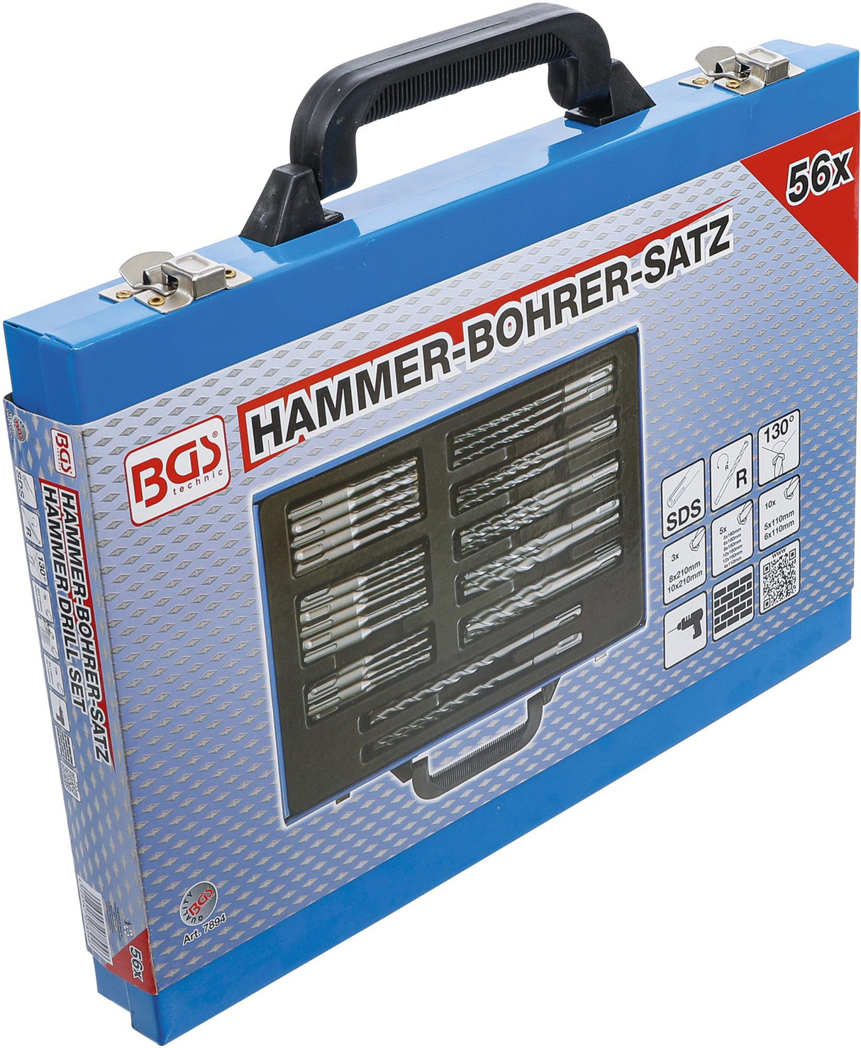 HAMMER DRILL SET | SDS SHAFT | CARBIDE TIPPED | 4 - 12 MM | 56 PCS. (7894)
