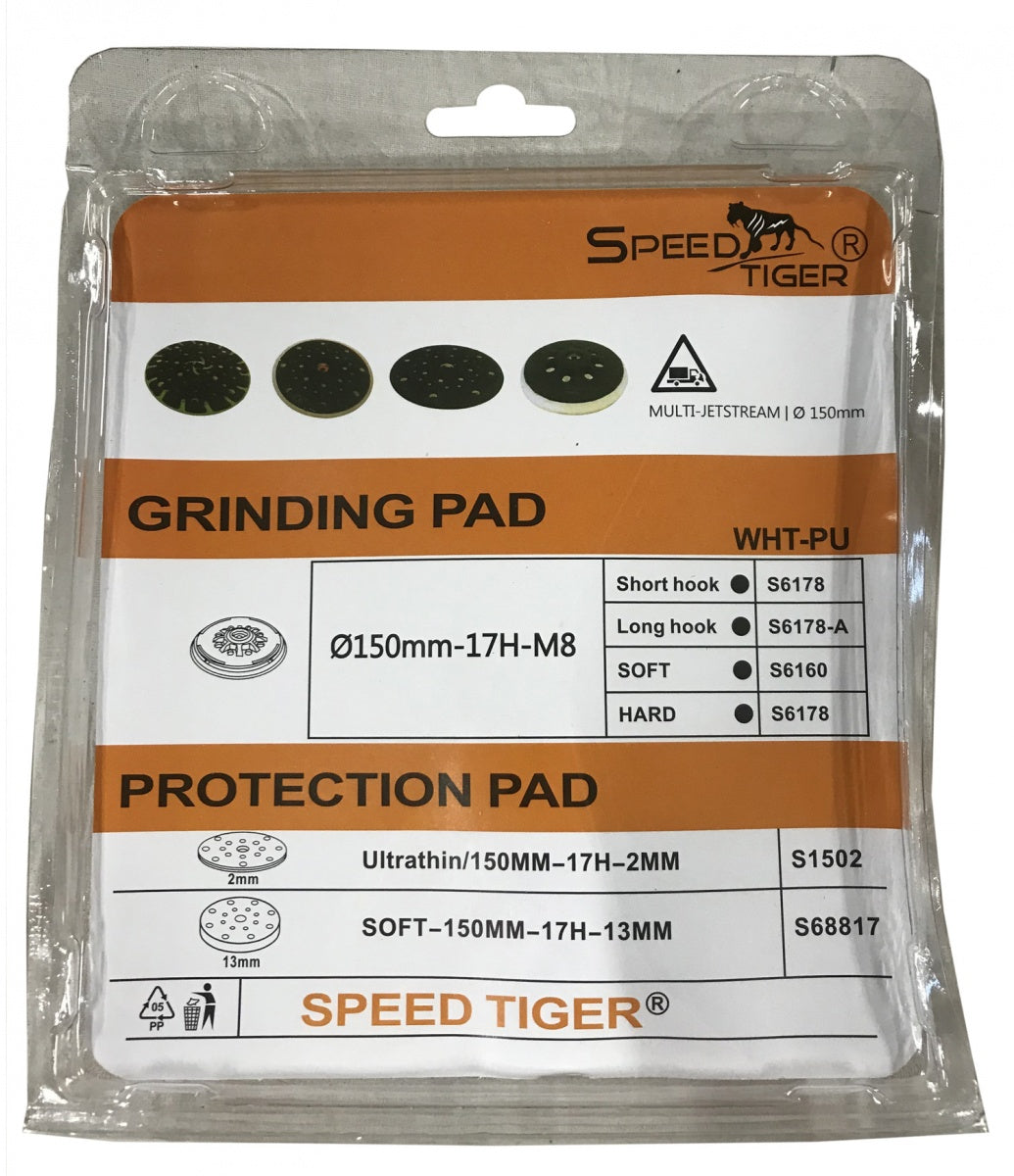 PAD, VELCRO WITH YELLOW SANDING DISC SET | 150 MM | 17 HOLES | 17 PCS. (SD17Y)