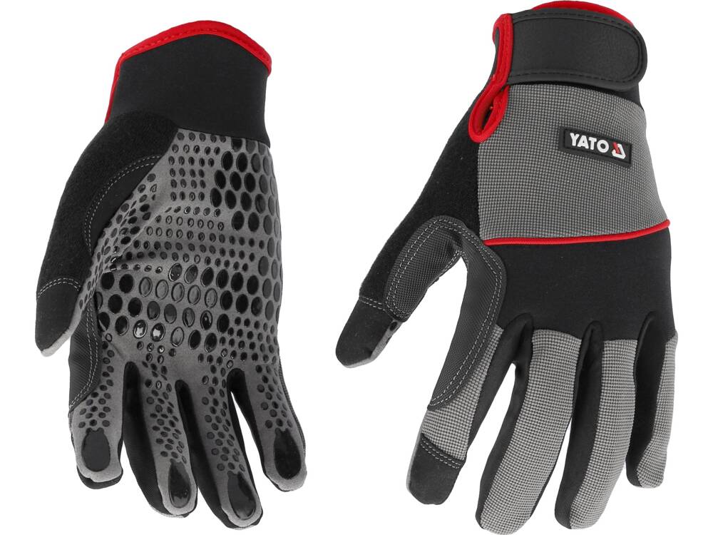 GLOVES WITH SILICONE DOTS S. 10 (YT-74666)