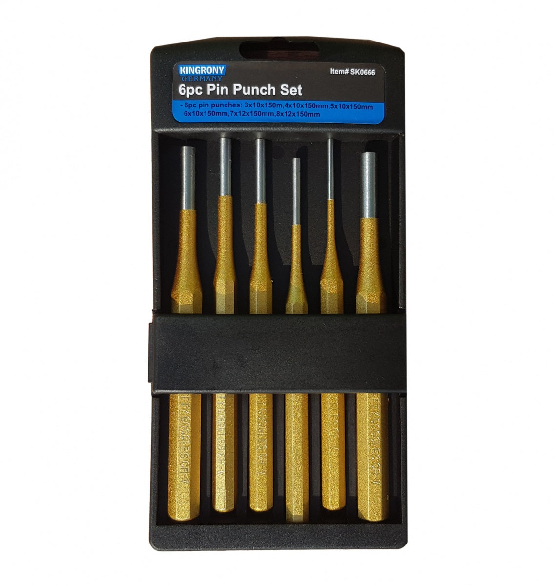 BLUNT PUNCH SET | CR-V | 150 MM | 3 - 8 MM | 6 PCS. (SK0666)