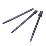 LONG ADAPTER SET FROM 1/4" (6.3 MM) TO SOCKETS 1/4" - 3/8" - 1/2", 150 MM (SA03)