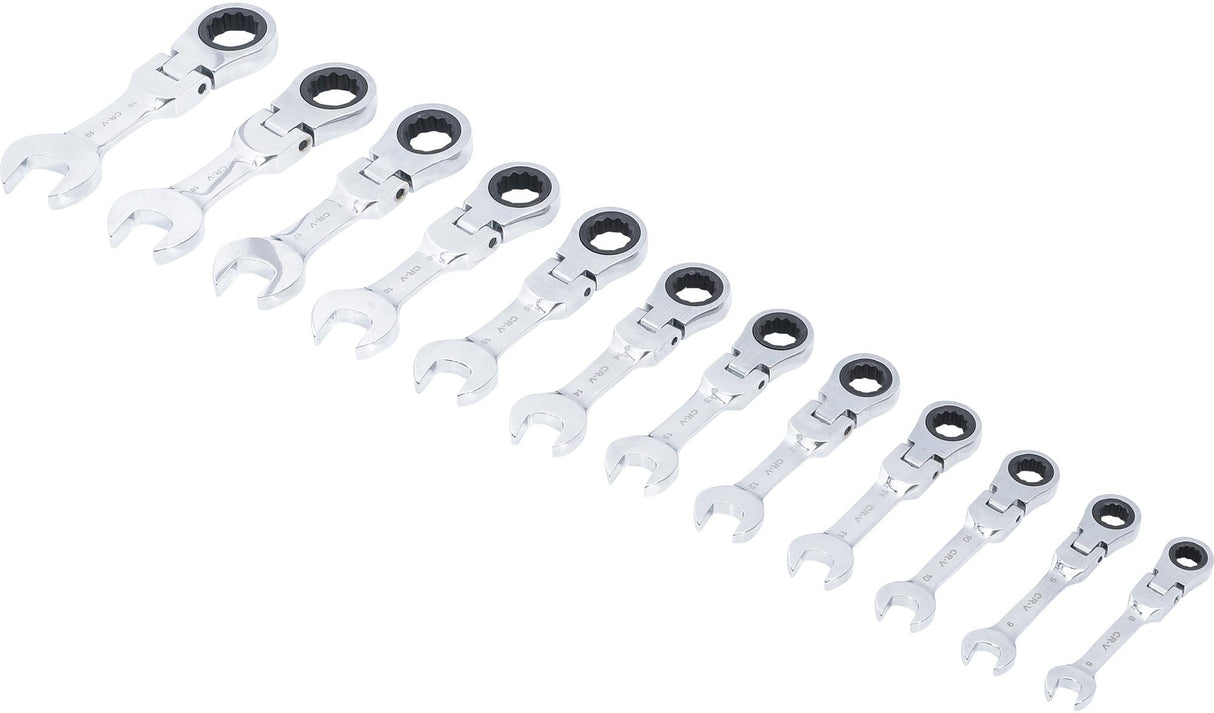 RATCHET COMBINATION WRENCH SET | EXTRA SHORT | 8 - 19 MM | 12 PCS. (30003)