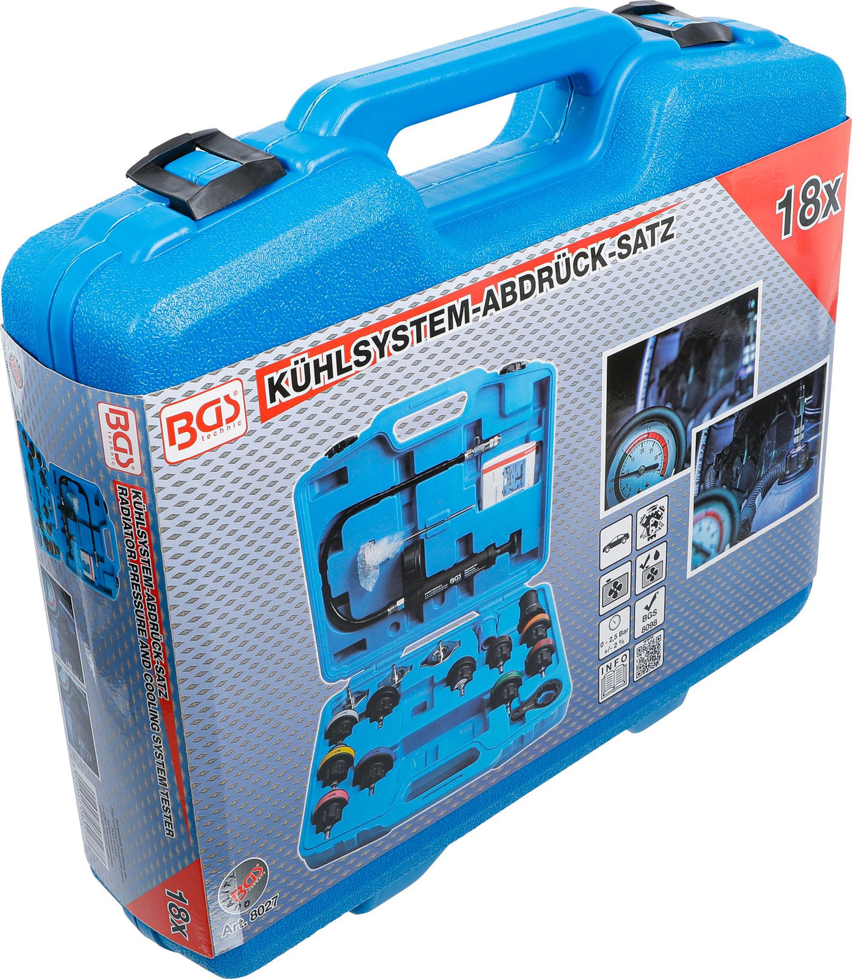 RADIATOR PRESSURE AND COOLING SYSTEM TESTER | 18 PCS. (8027)