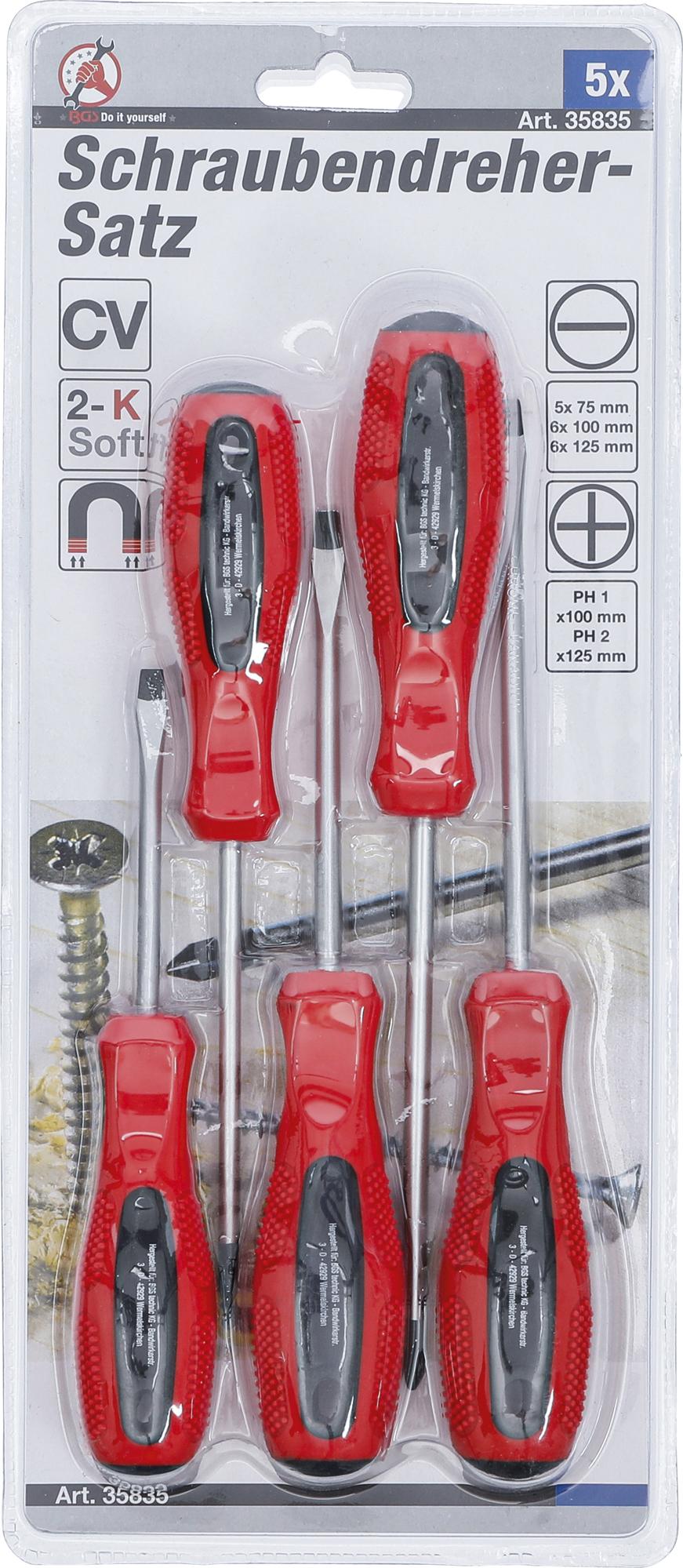 SCREWDRIVER SET | SLOT SL / CROSS SLOT | 5 PCS. (35835)