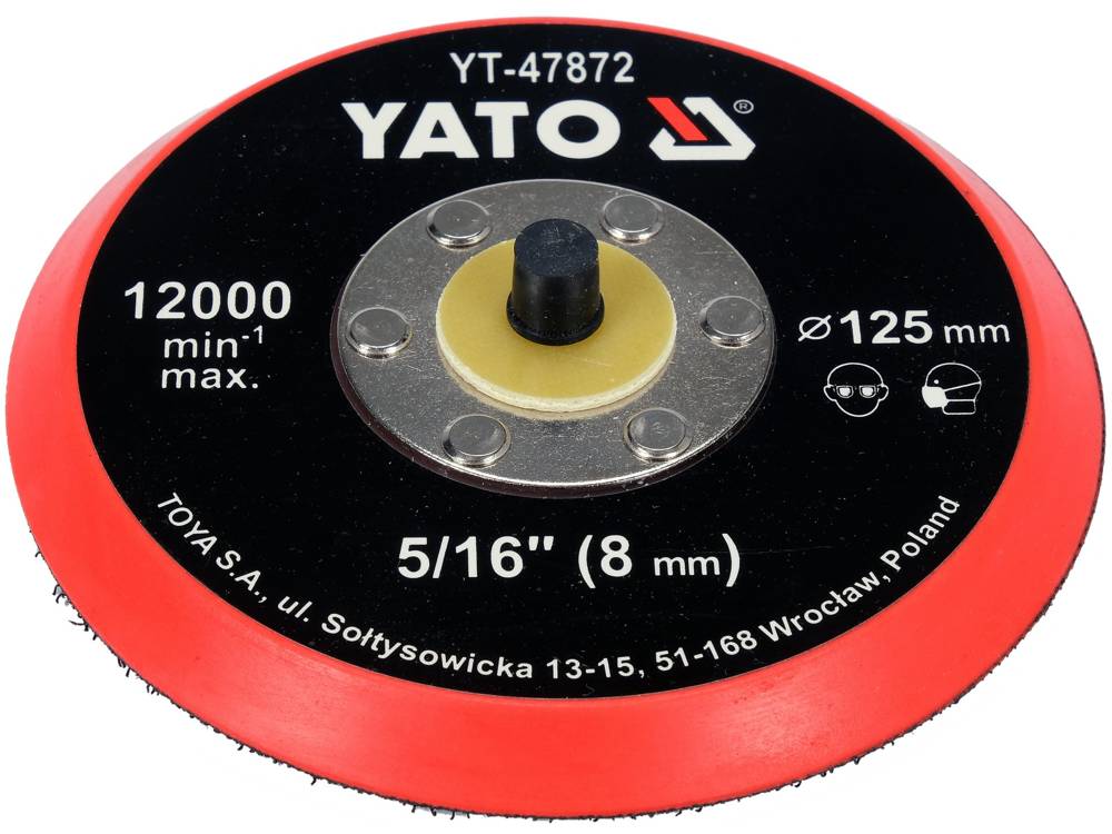HOOK AND LOOP SANDING PAD 125MM TH 5/16 (YT-47872)
