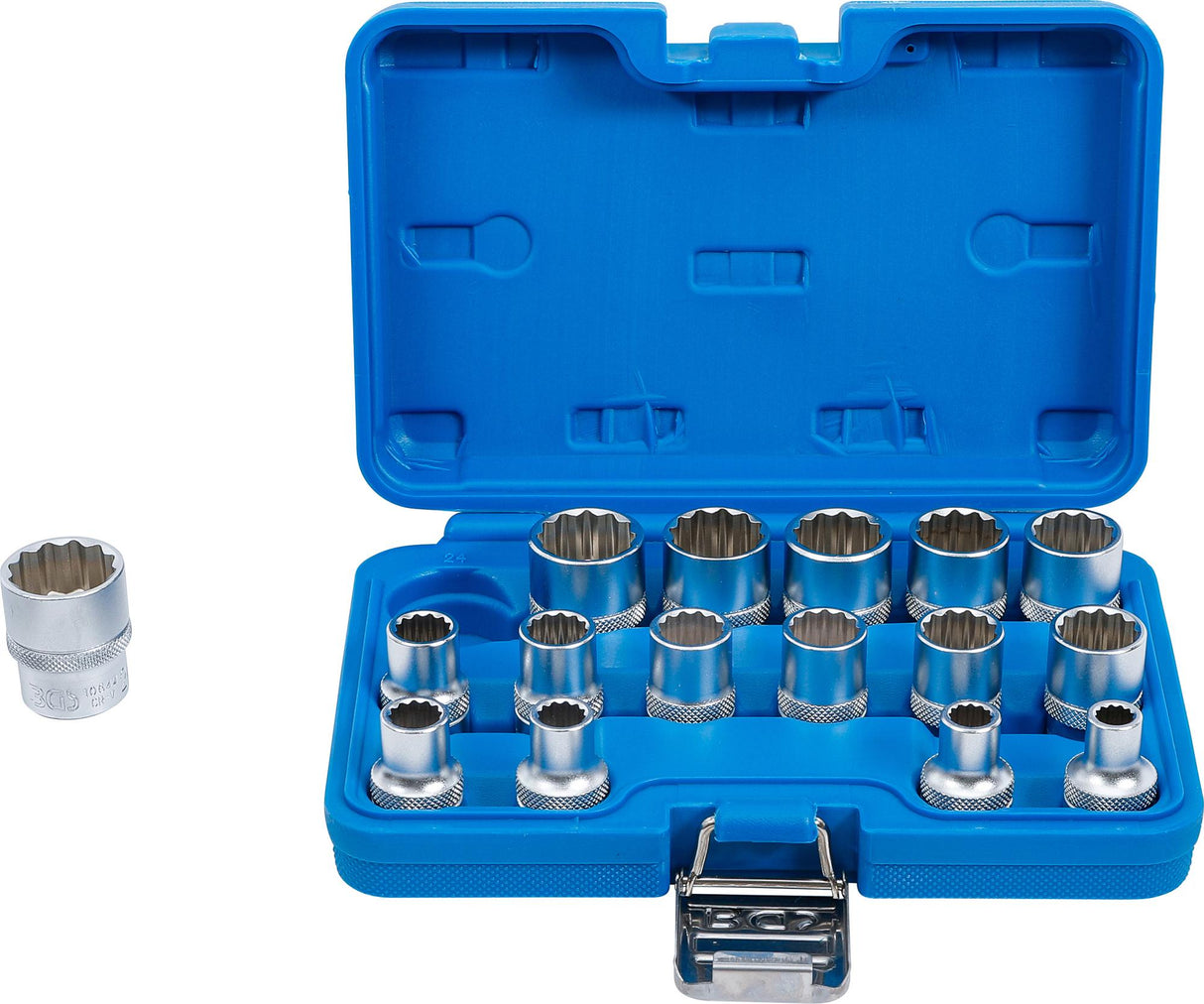SOCKET SET, 12-POINT | 12.5 MM (1/2") DRIVE | 8 - 24 MM | 16 PCS. (2226)