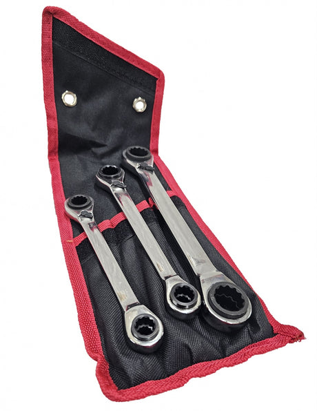 MULTI-FUNCTION RATCHET WRENCHES | DOUBLE-SIDED WITH REVERSE | 4-IN-1 | 8-19 MM | 3 PCS. (RS3B)