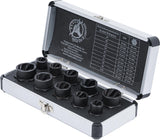 TWIST SOCKET SET (SPIRAL PROFILE) / SCREW EXTRACTOR | 10 MM (3/8") DRIVE | TWIST TYPE 9-19 MM | 10 PCS. (20210)