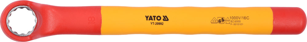 INSULATED RING WRENCH 18MM VDE (YT-20992)