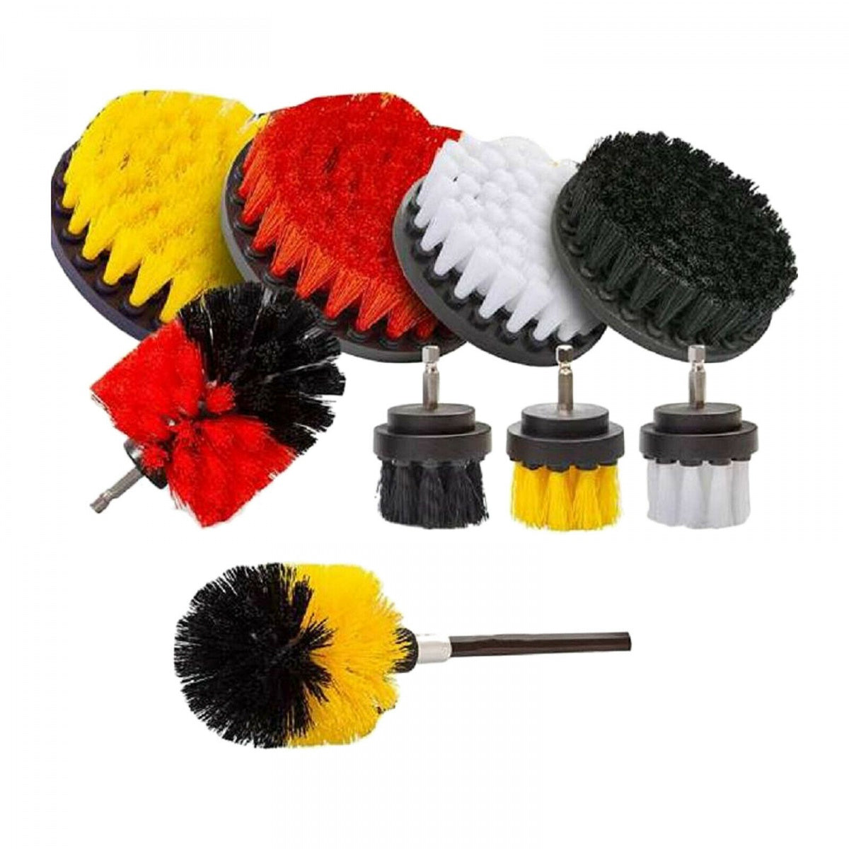 BRUSH SET WITH HEX 6.3 MM (1/4") SHANK | NYLON | 10 PCS. (DB10S)