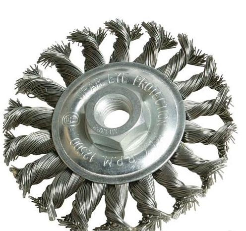 DISC TYPE BRUSH WITH THREAD | COARSE STEEL | 125 X M14 (ES742125S)