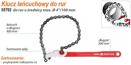 CHAIN PIPE WRENCH 300MM (55792)