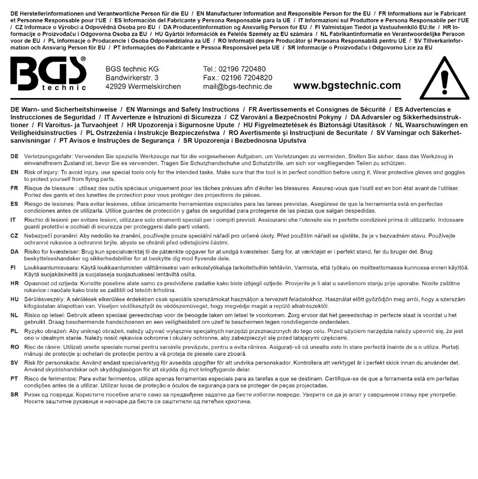TOOL TRAY 1/6: SUPPLEMENTARY SET FOR TIMING CHAIN RIVETING DEVICE (BGS 8501) | SUITABLE FOR 3 MM CHAIN PINS (8501-2)