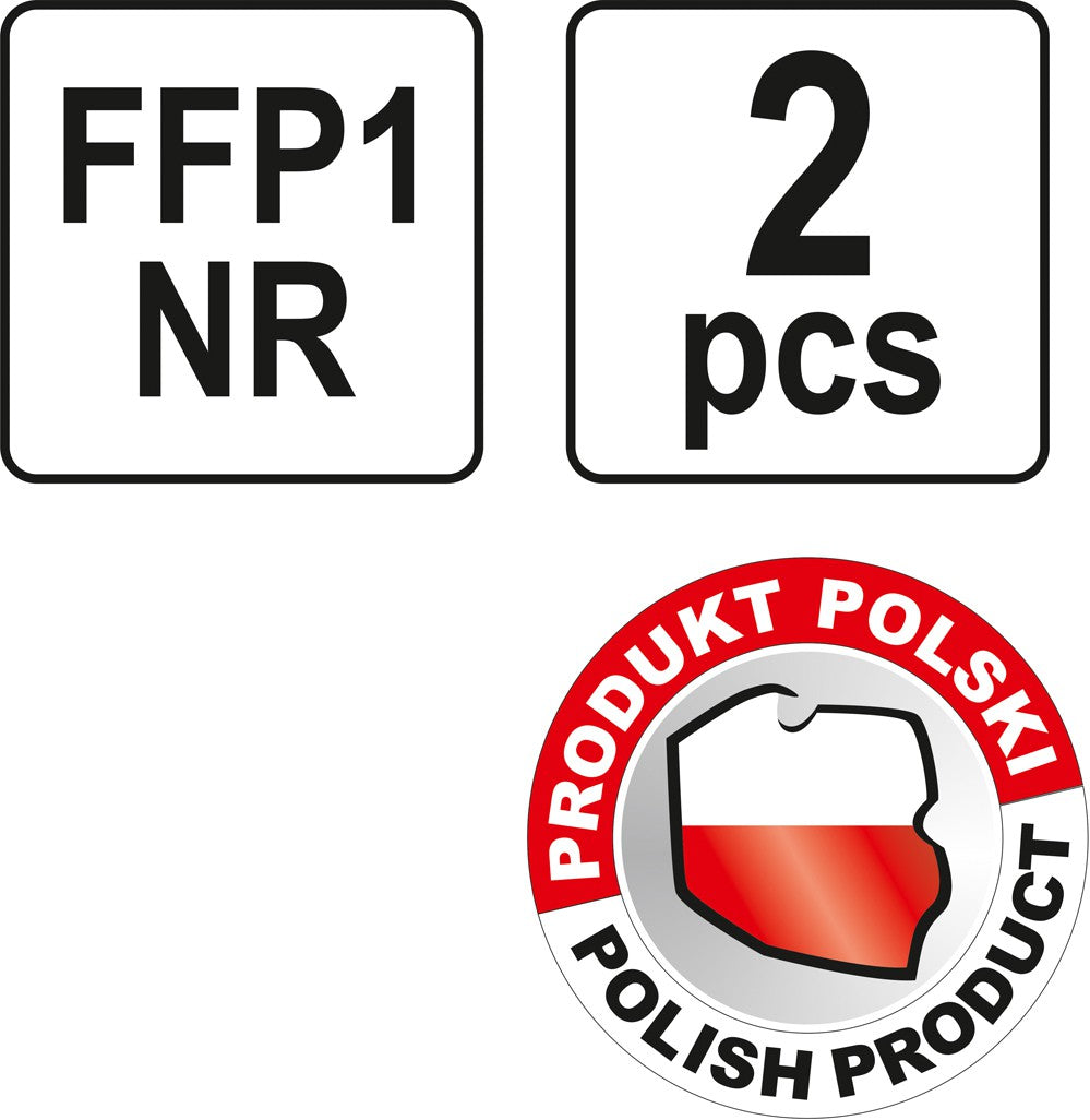 DISPOSABLE DUST MASKS FFP1/K 2PCS (YT-74852)