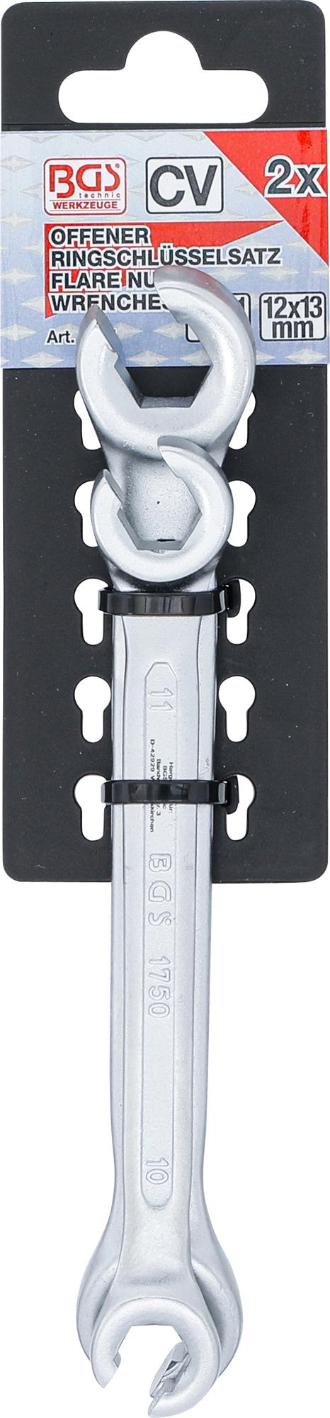 DOUBLE RING SPANNER SET, OPEN TYPE | 10 X 11 / 12 X 13 MM | 2 PCS. (1755)