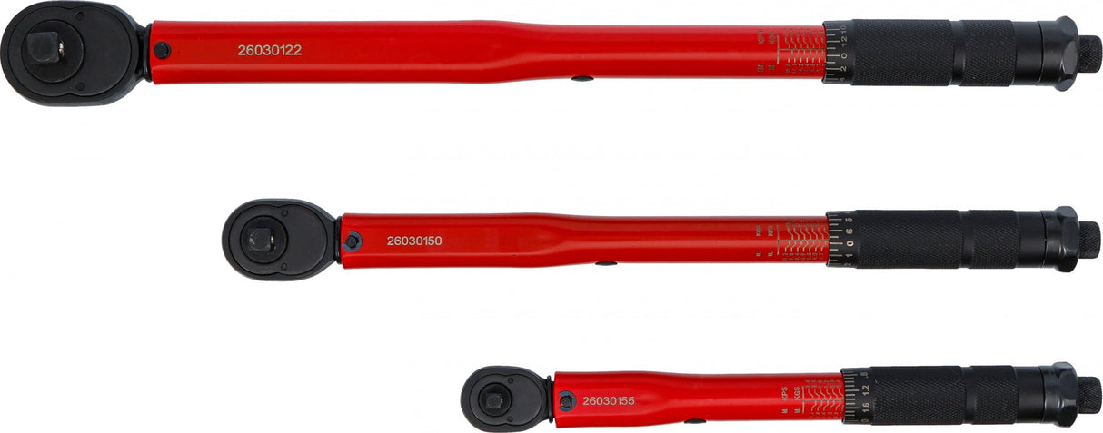 TORQUE WRENCH SET | 3 PCS | (1/4") 2 - 24 Nm | (3/8") 19 - 110 Nm | (1/2") 28 - 210 Nm (90114)