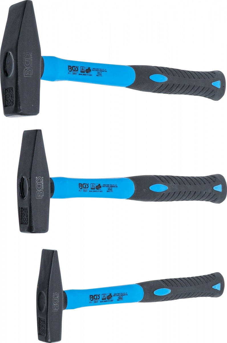 MACHINIST'S HAMMER SET | FIBREGLAS SHAFT | DIN 1041 | 300 / 500 / 800 G | 3 PCS. (3845)