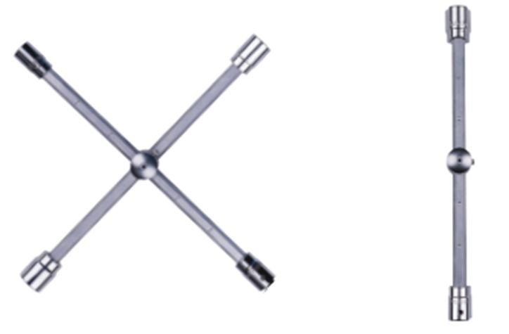 CROSS WRENCH | FOLDING/SLIDING | 17/19/21/24 MM + 1/2" ADAPTER (SK2017083)