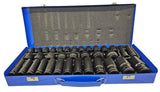 SET OF IMPACT SOCKETS LONG AND SHORT | CR-MO | 8 - 32 MM | 35 PCS. (SK12235M)