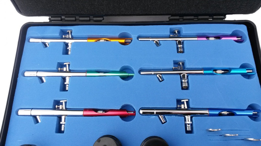 PROFESSIONAL AIRBRUSH SET 12 PCS. (6+6) (ABS12)