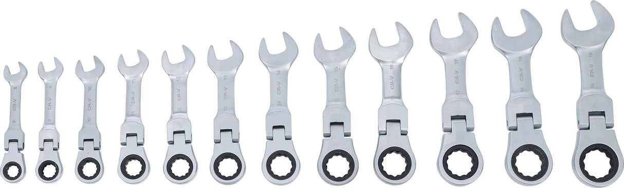 RATCHET COMBINATION WRENCH SET | SHORT | ADJUSTABLE | 8 - 19 MM | 12 PCS. (6543)