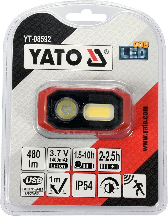 HEADLAMP 480LM RECHARG.,MOTION DETECTOR (YT-08592)