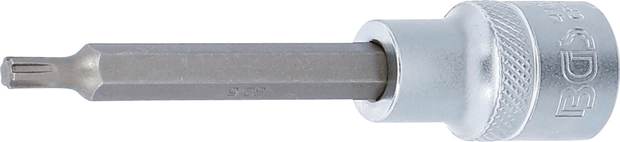 BIT SOCKET | LENGTH 100 MM | 12.5 MM (1/2") DRIVE | SPLINE (FOR RIBE) | M5 (4160)