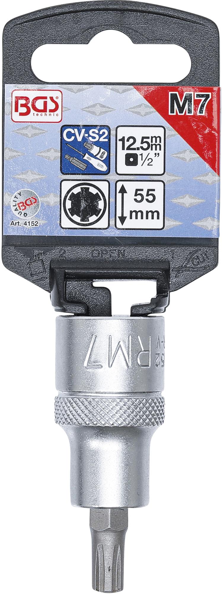 BIT SOCKET | 12.5 MM (1/2") DRIVE | SPLINE (FOR RIBE) M7 (4152)