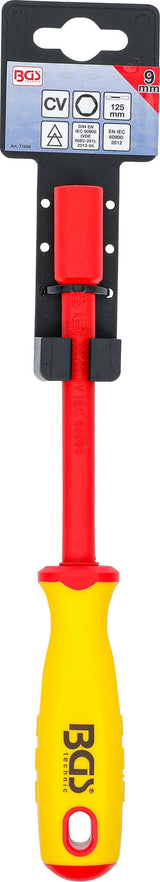 VDE SOCKET SCREWDRIVER | HEXAGON | 9 MM | BLADE LENGTH 125 MM (71089)