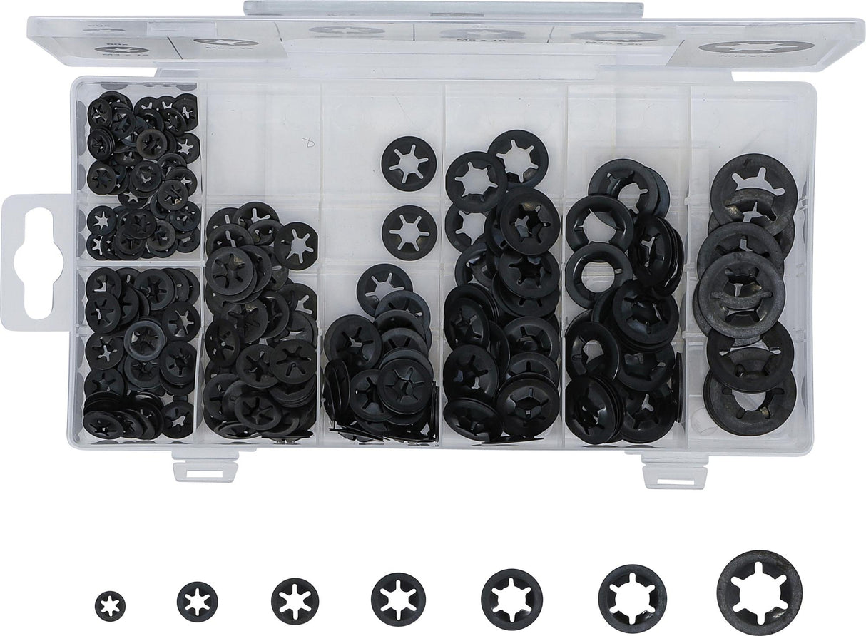 CLAMPING WASHER / LOCKING WASHER ASSORTMENT | M3 - M12 | 340 PCS. (74414)