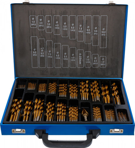 DRILL BIT SET HSS | TITANIUM NITRIDE | 1 - 10 MM | 231 PCS. (72130)