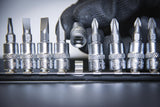 BIT SOCKET SET | 6.3 MM (1/4") DRIVE | SLOT SL, CROSS SLOT PH, CROSS SLOT PZ | 12 PCS. (2163)