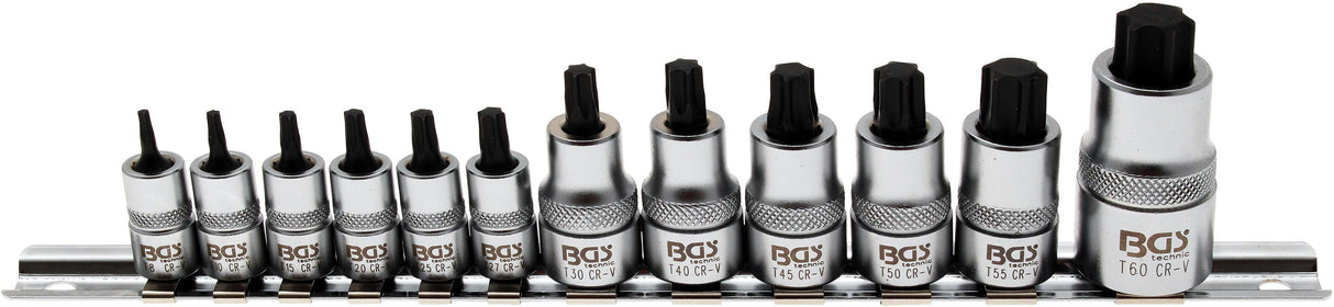 BIT SOCKET SET, EXTRA SHORT | T-STAR (FOR TORX) T8 - T60 | 12 PCS. (5098)