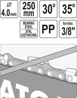 CHAIN SAW FILE WITH GUIDE 4.0MM (YT-85035)