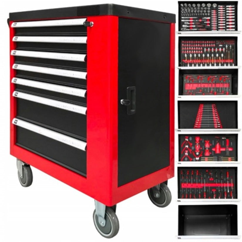 TOOL CABINET ON CASTERS | 7 DRAWERS | 1 SIDE DOOR | 250 TOOLS (H7007)