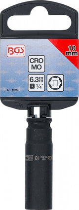 IMPACT SOCKET HEXAGON, DEEP | 6,3 MM (1/4") DRIVE | 10 MM (7269)