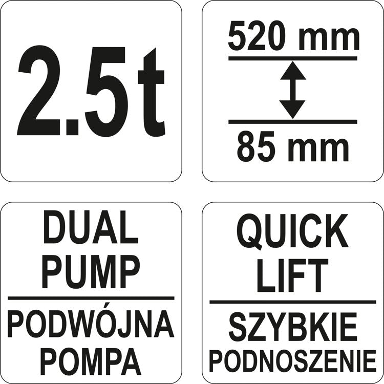 LOW PROFILE DUAL PUMP FLOOR JACK 2,5T (YT-17207)