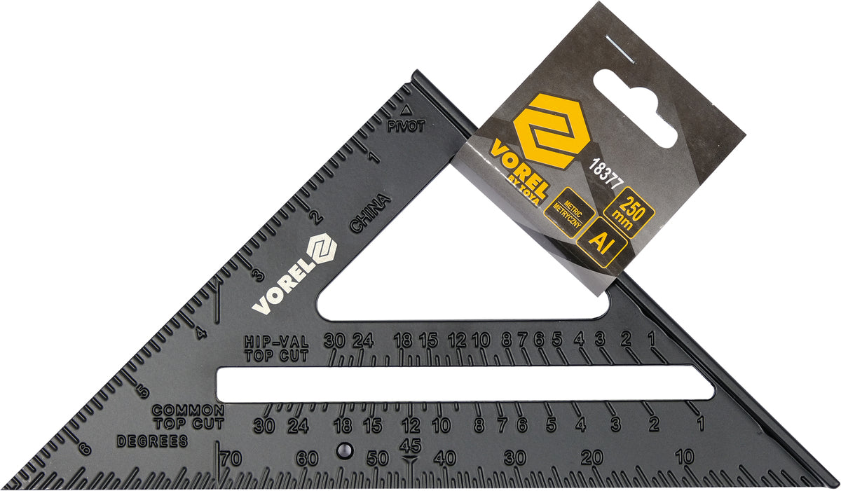 ALUMINIUM TRIANGLE RULER  WITH A FOOT (18377)