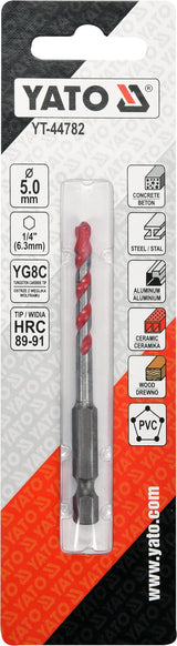 UNIVERSAL DRILL WITH HEX SHANK 5,0MM (YT-44782)