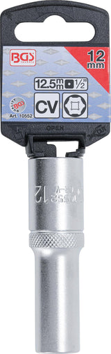 SOCKET, HEXAGON, DEEP | 12.5 MM (1/2") DRIVE | 12 MM (10552)
