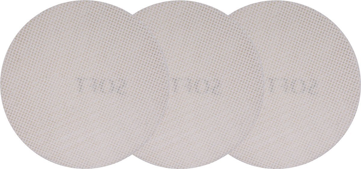 SANDING MESH ROUND | SOFT | DUST-PERMEABLE VELOUR | 225 MM / P120 | 3 PCS. (YT-84573)