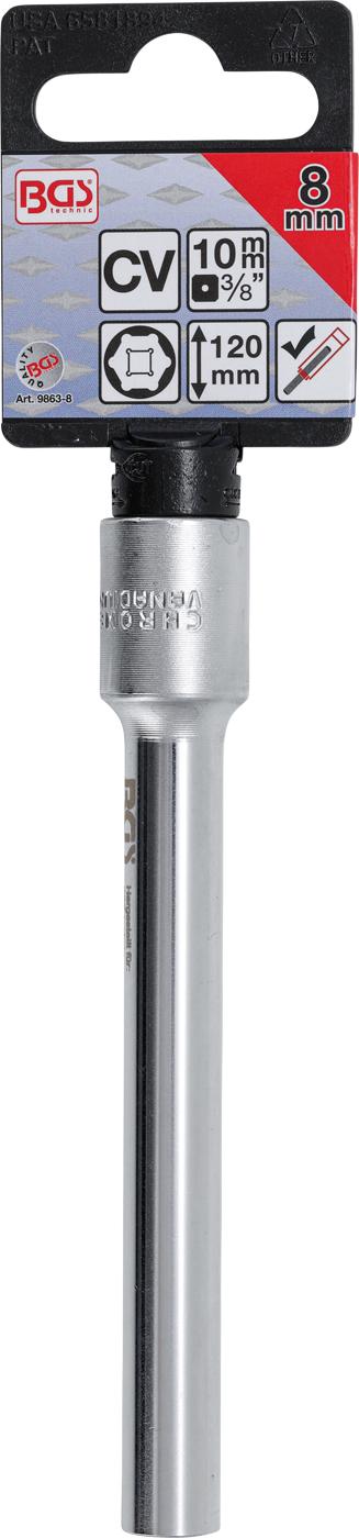 SOCKET, HEXAGON, EXTRA DEEP | 10 MM (3/8 ") DRIVE | 8 MM (9863-8)