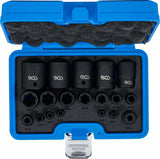 IMPACT SOCKET SET | E-TYPE PLUS | 6.3 MM (1/4"), 10 MM (3/8"), 12.5 MM (1/2") DRIVE | EP4 - EP32 | 19 PCS. (74554)