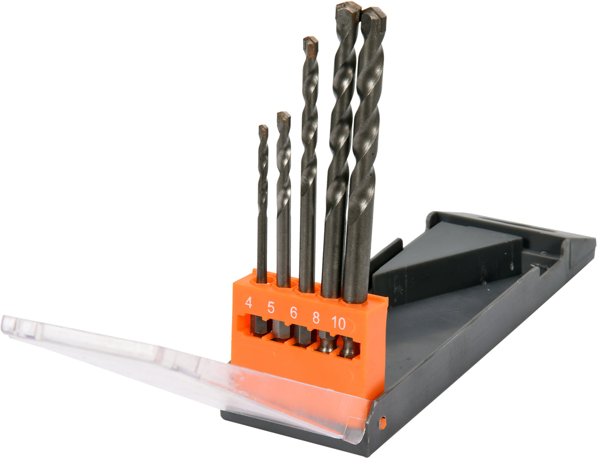 DRILL BIT SET WITH HEX 6.3 MM (1/4") SHANK | UNIVERSAL | 4 - 10 MM | 5 PCS. (21695)