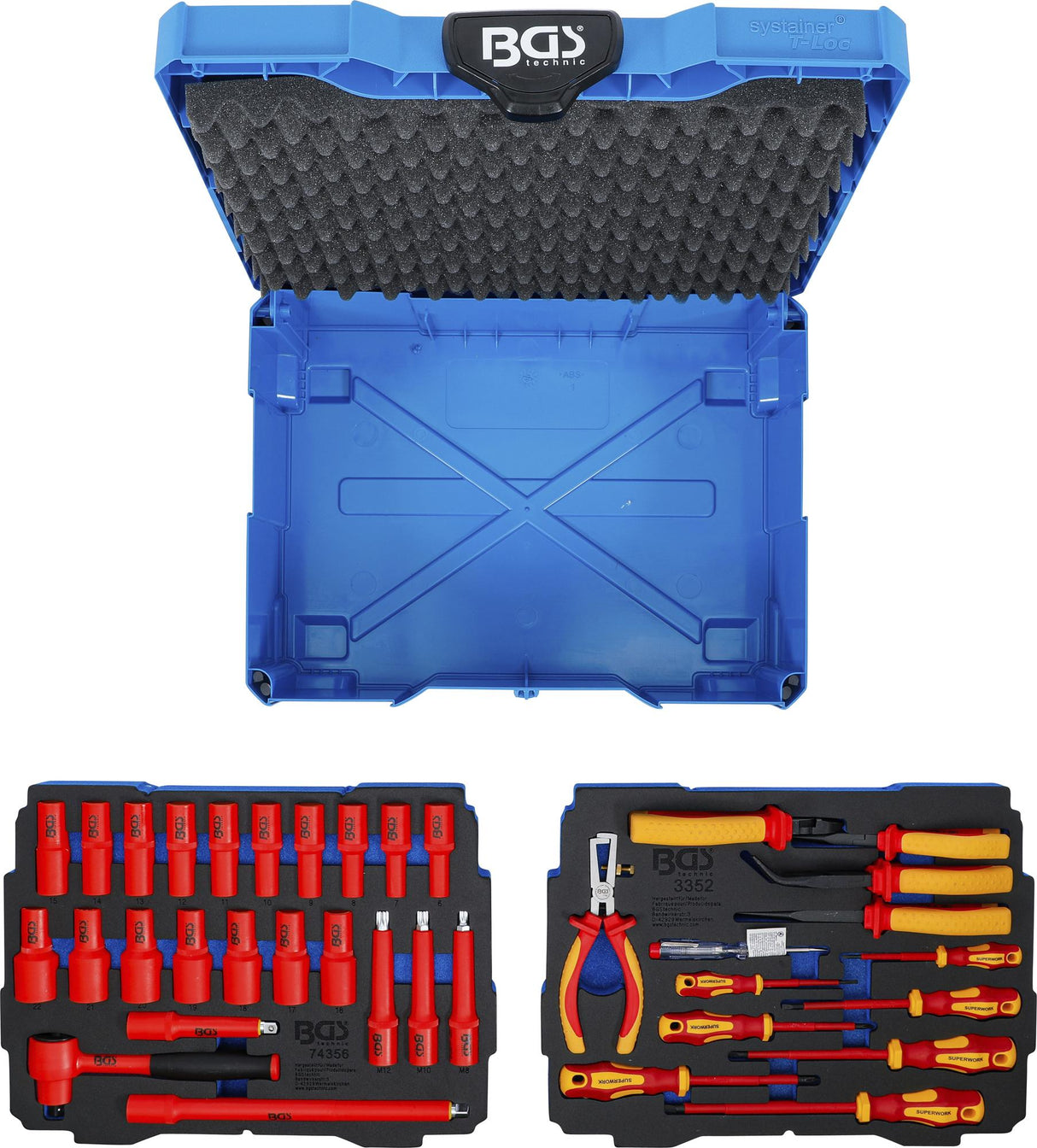 VDE PLIERS, SCREWDRIVER AND SOCKET SET | BGS SYSTAINER® | 36-PCS. (70230)